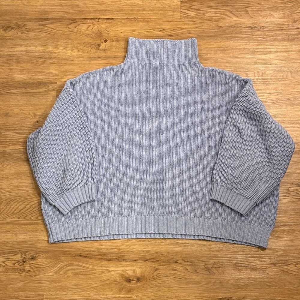 American Eagle Outfitters Women's Blue Turtleneck Sweater